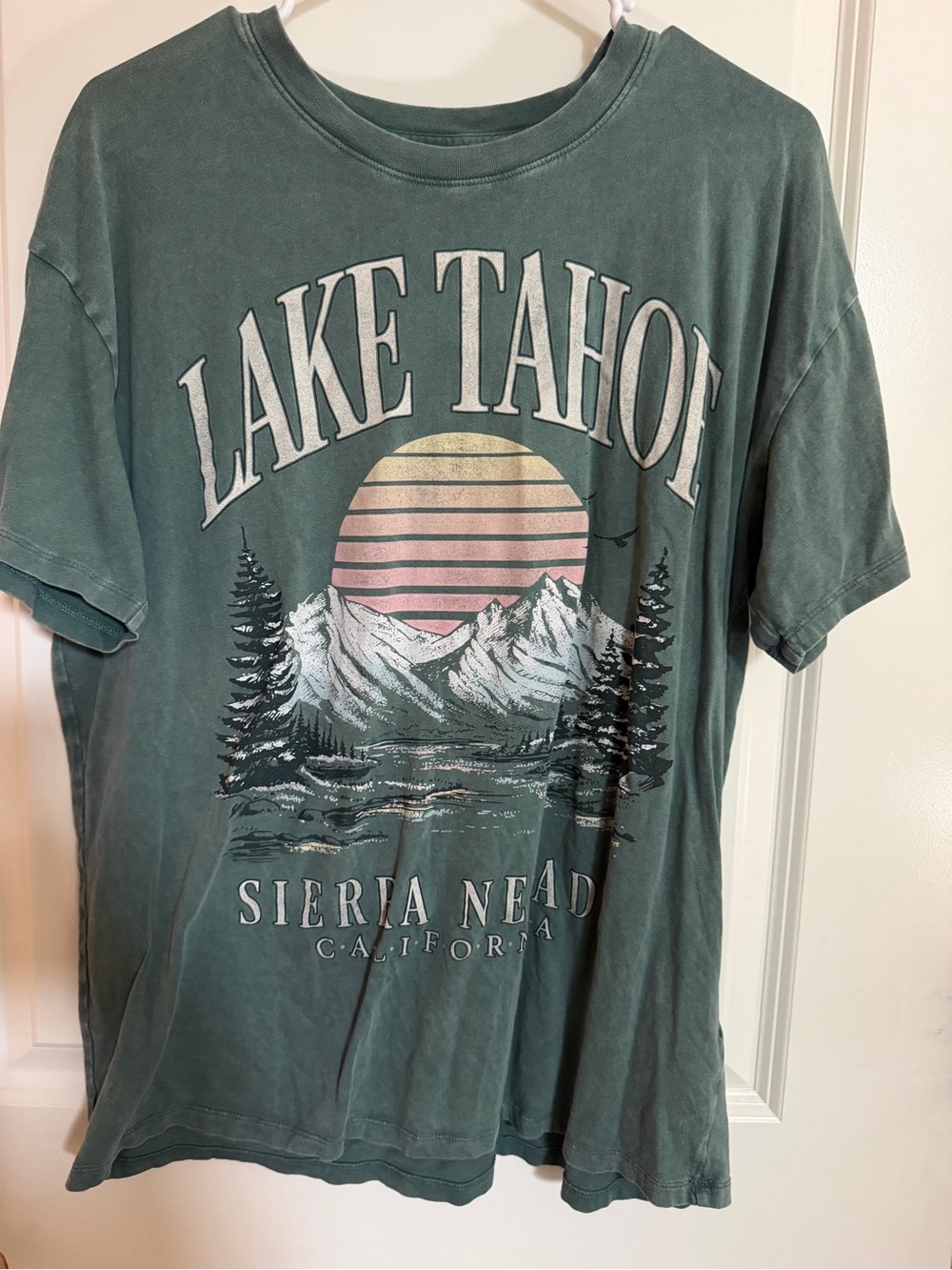Hollister Lake Tahoe Sunset Graphic Tee - Teal Green